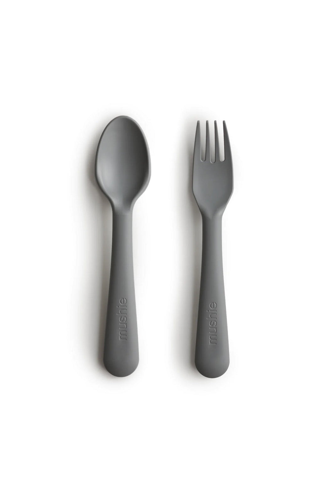 Mushie Dinnerware Fork and Spoon Set Smoke 1