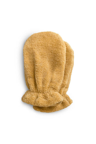 Mushie Organic Cotton Bath Mitt 2-Pack Fall Yellow 1