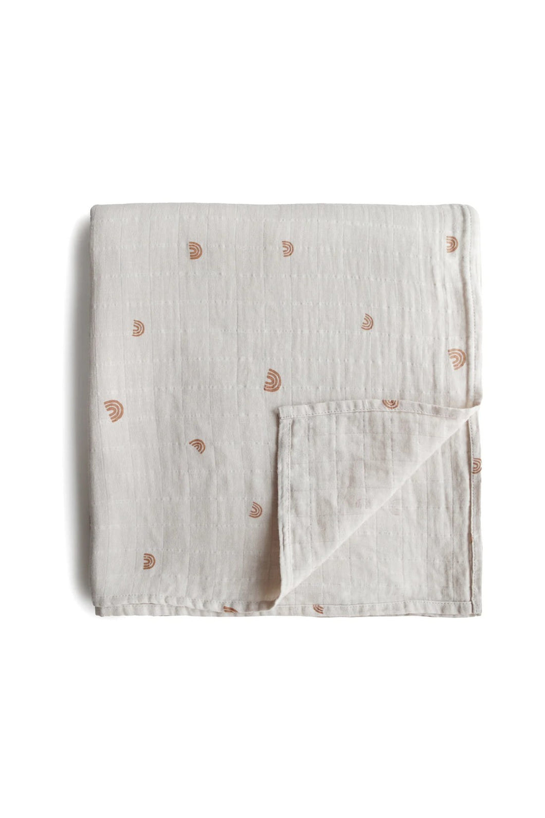 Mushie Organic Cotton Muslin Swaddle Blanket Rainbow 1