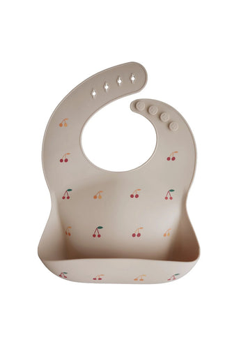Mushie Silicone Baby Bib Cherries 1