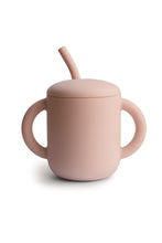 
                        
                          Load image into Gallery viewer, Mushie Silicone Training Cup + Straw Blush 1 
                        
                      