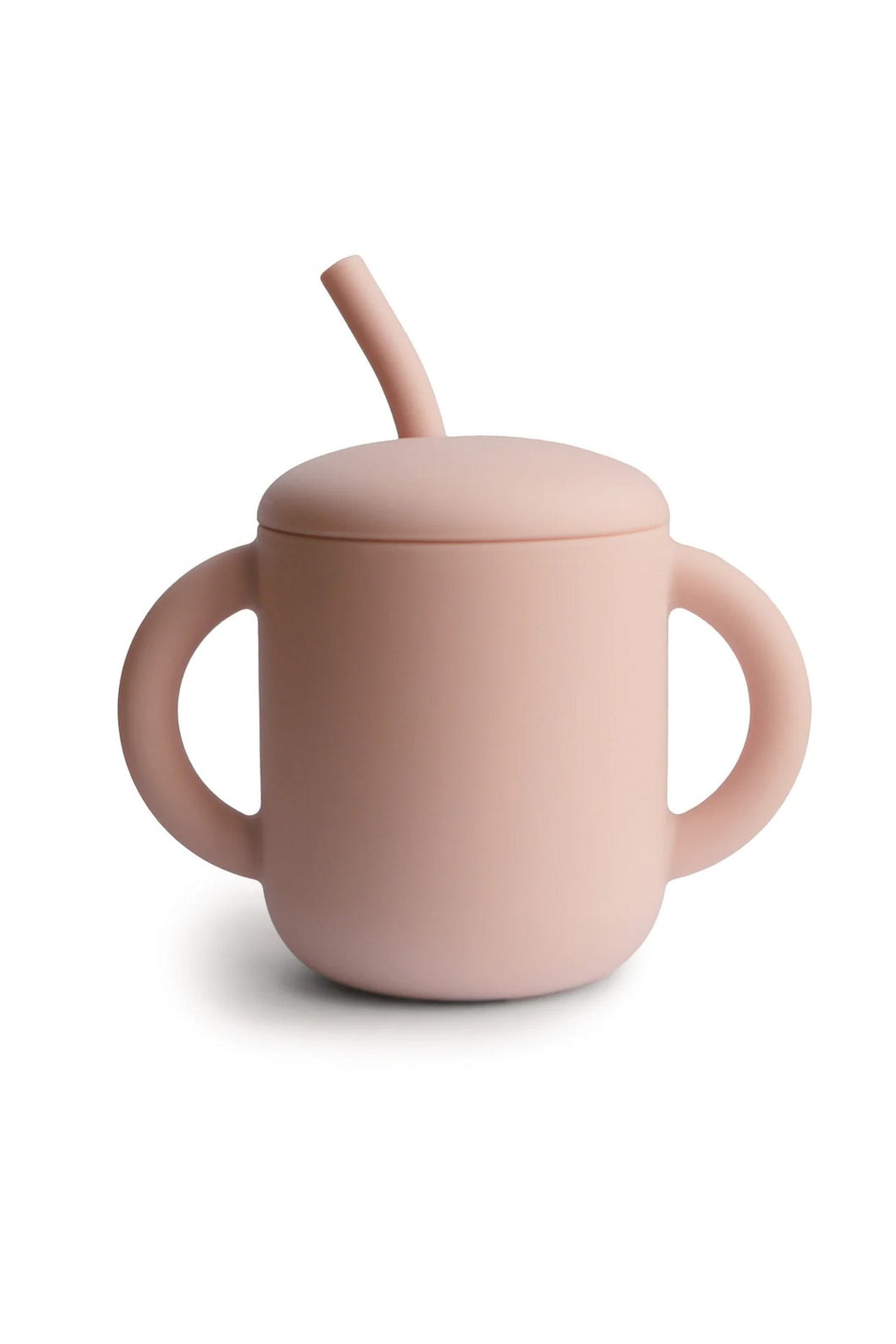 Mushie Silicone Training Cup + Straw Blush 1 