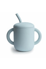 
                        
                          Load image into Gallery viewer, Mushie Silicone Training Cup + Straw Powder Blue 1
                        
                      
