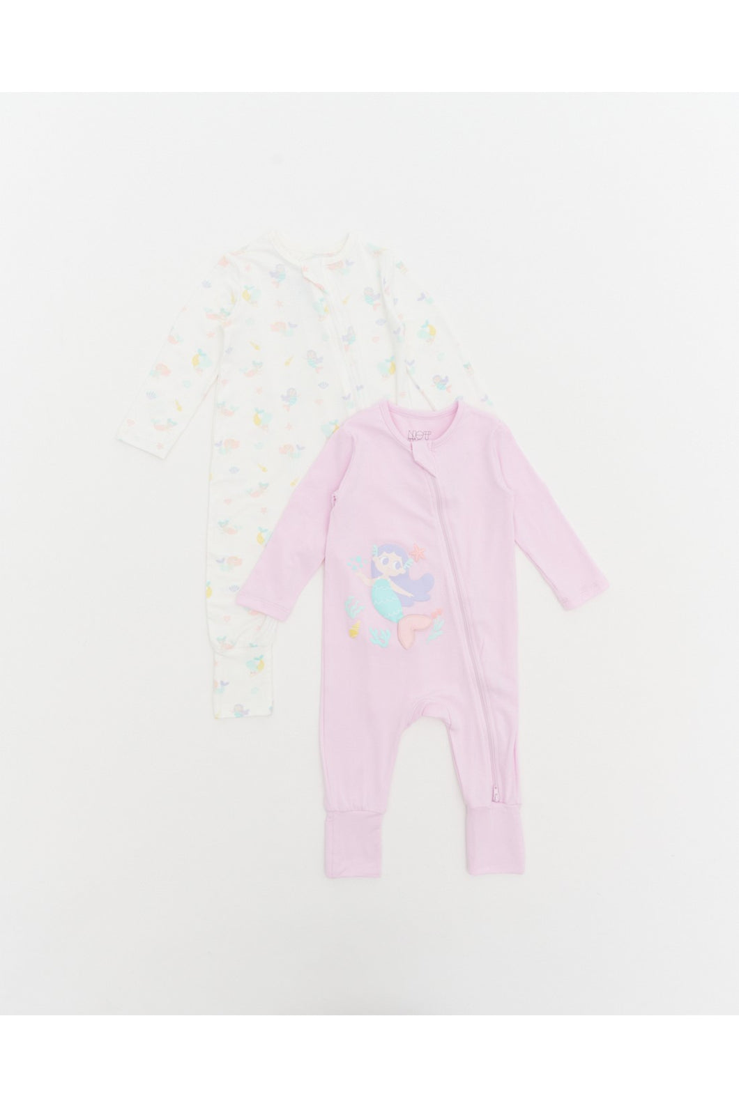 Not Too Big Mermaid Sleepsuits - 2 Pack