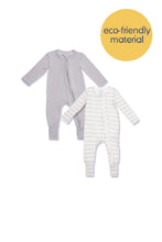 
                        
                          Load image into Gallery viewer, Not Too Big Grey Bamboo Sleepsuits - 2 Pack
                        
                      