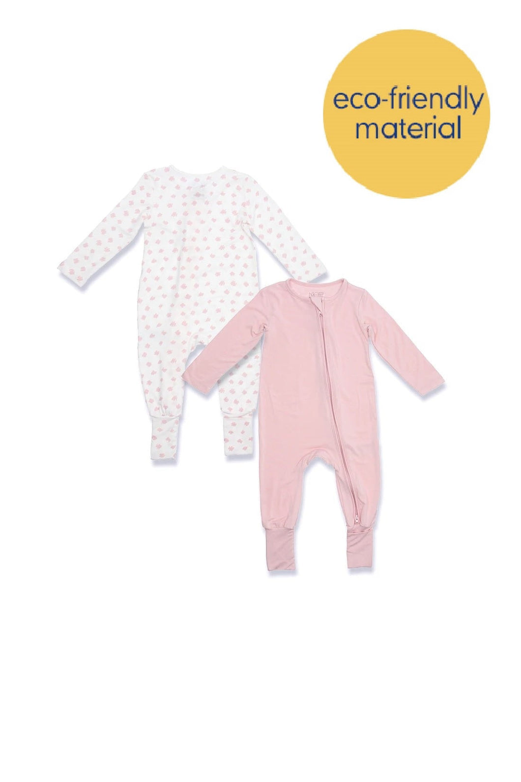 Not Too Big Pink Bamboo Sleepsuits - 2 Pack