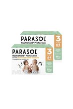 
                        
                          Load image into Gallery viewer, Parasol Clear+Dry™ Natural Diapers Size 3/M 64pcs - 2 Boxes
                        
                      