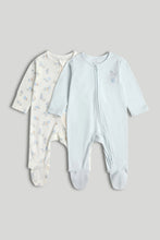 
                        
                          Load image into Gallery viewer, Mothercare 2 Pack My First Zip-Up Sleepsuits
                        
                      