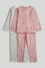 
                        
                          Load image into Gallery viewer, Mothercare 2 Pack Butterfly Ribbed Pyjamas
                        
                      
