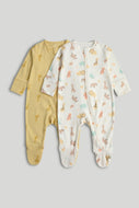 Mothercare 2件裝野生動物拉鏈連身睡衣