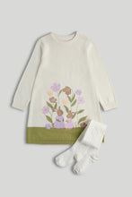 
                        
                          Load image into Gallery viewer, Mothercare Bunny and Flower Knitted Jumper Dress and Tights Outfit
                        
                      