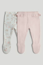 
                        
                          Load image into Gallery viewer, Mothercare 2 Pack My First Pink Bunny Leggings with Feet
                        
                      