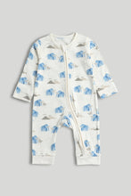 
                        
                          Load image into Gallery viewer, Mothercare 3 Pack My First Blue Elephant Zip-Up Sleepsuits
                        
                      
