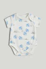 
                        
                          Load image into Gallery viewer, Mothercare 5 Pack My First Blue Tiger and Elephant Short-Sleeved Bodysuits
                        
                      