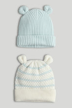 
                        
                          Load image into Gallery viewer, Mothercare Mint and White 2 Pack Knitted Hats
                        
                      