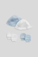 
                        
                          Load image into Gallery viewer, Mothercare 2 Pack Cotton Baby Hat and Mitts Set
                        
                      