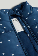 
                        
                          Load image into Gallery viewer, Mothercare Navy Heart Padded Gilet
                        
                      