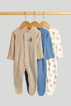 
                        
                          Load image into Gallery viewer, Mothercare 3 Pack Teddy Sleepsuits
                        
                      
