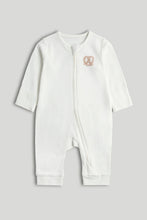 
                        
                          Load image into Gallery viewer, Mothercare 3 Pack My First Beige and White Zip-Up Sleepsuits
                        
                      