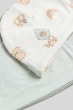 
                        
                          Load image into Gallery viewer, Mothercare 2 Pack My First Green and White Baby Hats
                        
                      