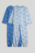 
                        
                          Load image into Gallery viewer, Mothercare 2 Pack Blue Tiger Pyjamas
                        
                      