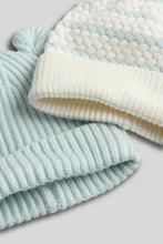 
                        
                          Load image into Gallery viewer, Mothercare Mint and White 2 Pack Knitted Hats
                        
                      