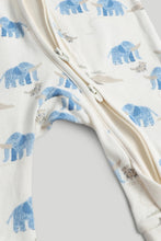 
                        
                          Load image into Gallery viewer, Mothercare 3 Pack My First Blue Elephant Zip-Up Sleepsuits
                        
                      