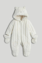 
                        
                          Load image into Gallery viewer, Mothercare Cream Quilted Snowsuit
                        
                      