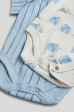 
                        
                          Load image into Gallery viewer, Mothercare 5 Pack My First Blue Tiger and Elephant Short-Sleeved Bodysuits
                        
                      