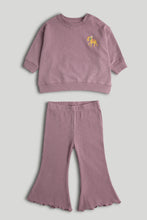 
                        
                          Load image into Gallery viewer, Mothercare Purple Sweatshirt and Legging Outfit
                        
                      