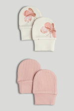 
                        
                          Load image into Gallery viewer, Mothercare 2 Pack My First Pink Butterfly Baby Mitts
                        
                      