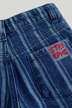 
                        
                          Load image into Gallery viewer, Mothercare Blue Striped Denim Jeans
                        
                      