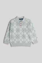 
                        
                          Load image into Gallery viewer, Mothercare Grey Argyle Knitted Jumper
                        
                      