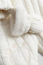 
                        
                          Load image into Gallery viewer, Mothercare Cream Quilted Snowsuit
                        
                      