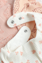 
                        
                          Load image into Gallery viewer, Mothercare 3 Pack Pink and White Dribble Bibs
                        
                      