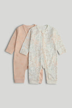 
                        
                          Load image into Gallery viewer, Mothercare 2 Pack Animal Footless Zip-Up Sleepsuits
                        
                      