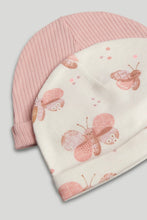 
                        
                          Load image into Gallery viewer, Mothercare 2 Pack My First Pink Butterfly Baby Hats
                        
                      