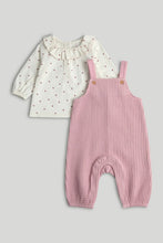
                        
                          Load image into Gallery viewer, Mothercare Pink Dungarees and Blouse Outfit
                        
                      