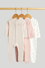 
                        
                          Load image into Gallery viewer, Mothercare 3 Pack My First Pink Sleepsuits
                        
                      