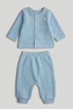 
                        
                          Load image into Gallery viewer, Mothercare My First Blue Velour Outfit Set
                        
                      