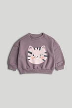 
                        
                          Load image into Gallery viewer, Mothercare Mauve Cat Sweatshirt
                        
                      