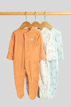 
                        
                          Load image into Gallery viewer, Mothercare 3 Pack Tractor Sleepsuits
                        
                      