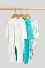 
                        
                          Load image into Gallery viewer, Mothercare 3 Pack Dinosaur Sleepsuits
                        
                      
