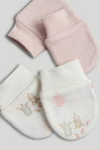 
                        
                          Load image into Gallery viewer, Mothercare 2 Pack My First Pink Bunny Baby Mitts
                        
                      
