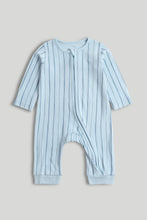 
                        
                          Load image into Gallery viewer, Mothercare 3 Pack My First Blue Elephant Zip-Up Sleepsuits
                        
                      
