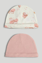 
                        
                          Load image into Gallery viewer, Mothercare 2 Pack My First Pink Butterfly Baby Hats
                        
                      