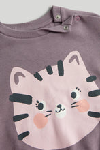 
                        
                          Load image into Gallery viewer, Mothercare Mauve Cat Sweatshirt
                        
                      