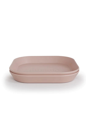 Mushie Square Dinnerware Plates - 2 Pack Blush 2