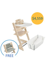 
                        
                          Load image into Gallery viewer, Stokke Tripp Trapp Chair 4pcs Bundle - Beech With Flexi Bath Bundle $4,559 6-36 months (Free Cushion)
                        
                      
