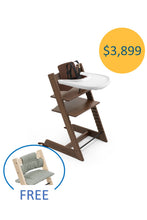 
                        
                          Load image into Gallery viewer, Stokke Tripp Trapp High Chair 4pcs Bundle - Signature Walnut Warm Brown $3,899 6-36 months (Free Classic Cushion)
                        
                      